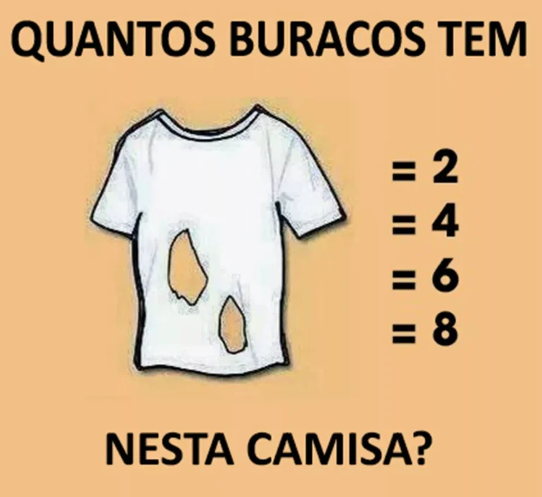 Quantos buracos tem nesta camiseta? Só quem tem QI elevadíssimo consegue acertar