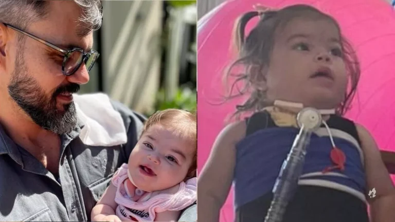 Filha de Juliano Cazarré fica em pé pela primeira vez: “Pequeno milagre”
