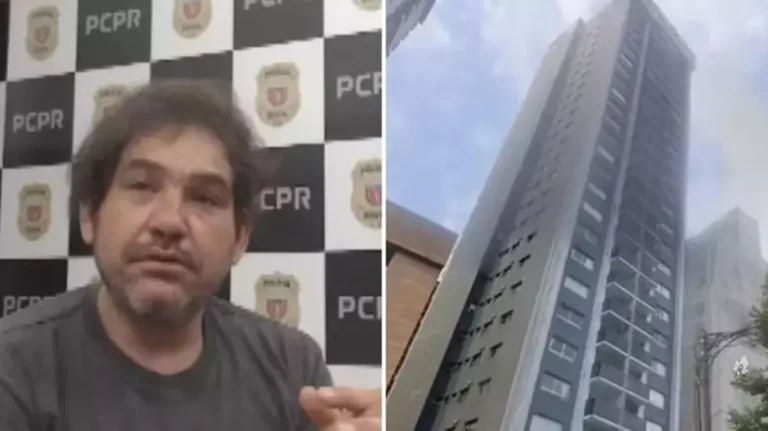 Morador corta corda de homem que limpava fachada de prédio