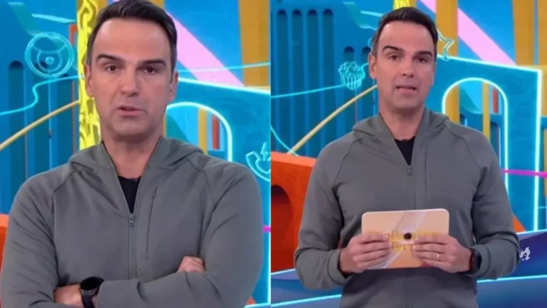 BBB24: Vaza áudio de Tadeu Schmidt agitado durante programa ao vivo: “Volta”