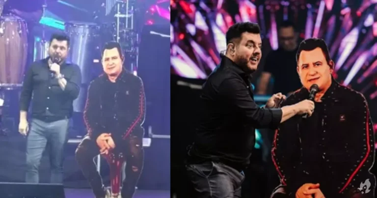Bruno canta com um Marrone feito de papelão após sertanejo se ausentar por causa de cirurgiaa