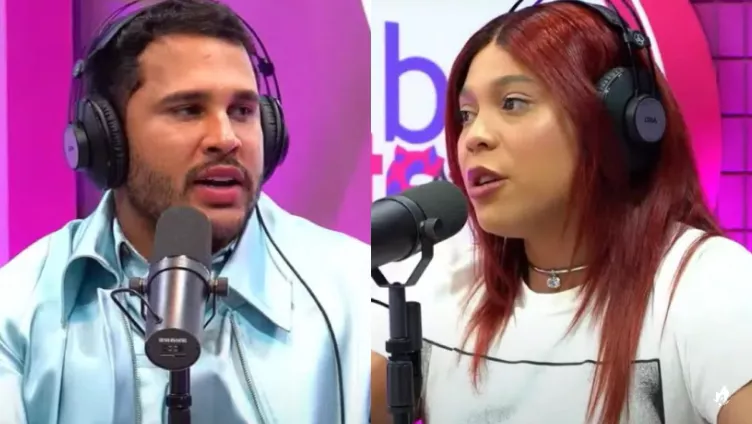 Lucas Guimarães não aguenta pressão e fica desconfortável com Blogueirinha em entrevista