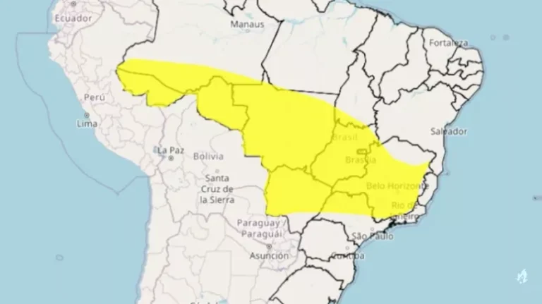 Inmet emite alerta amarelo para tempestades no Brasil; confira as áreas afetadas