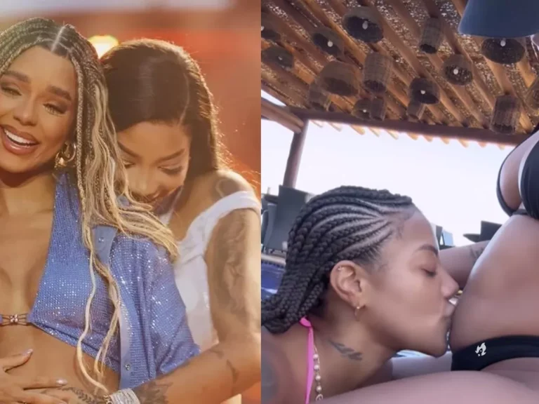 Ludmilla beija a barriga de Brunna Gonçalves: “Conversando com o baby”