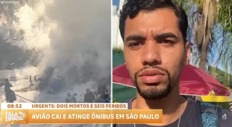 Vídeo: Passageiro de ônibus atingido por avião relata momento de desespero: ‘Todo mundo caiu no chão’
