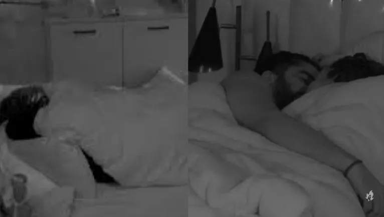 BBB25: Diogo Almeida e Aline dividem edredom no Quarto Fantástico