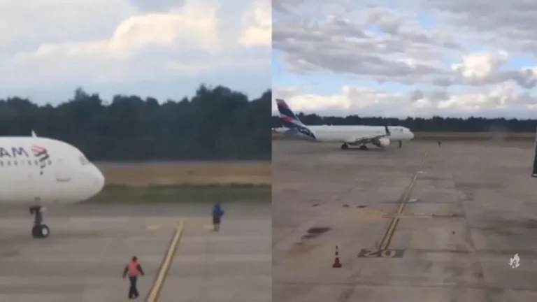 Vídeo: Homem tenta impedir decolagem de avião da Latam
