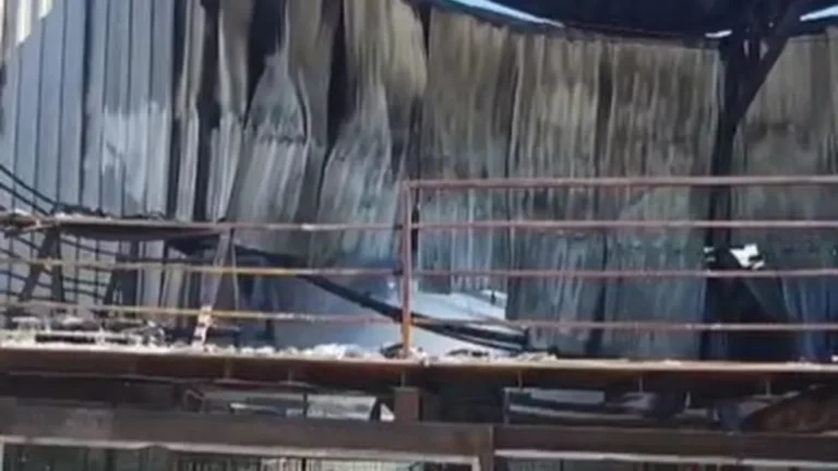 Incêndio destrói galpão de materiais recicláveis