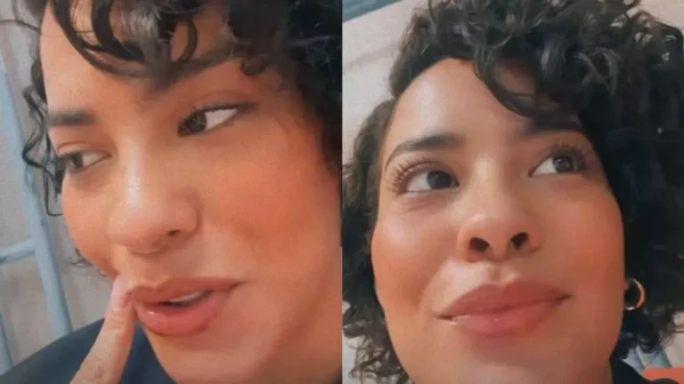 Bella Campos grava vídeo nos bastidores de Vale Tudo e faz alerta: Eu não posso