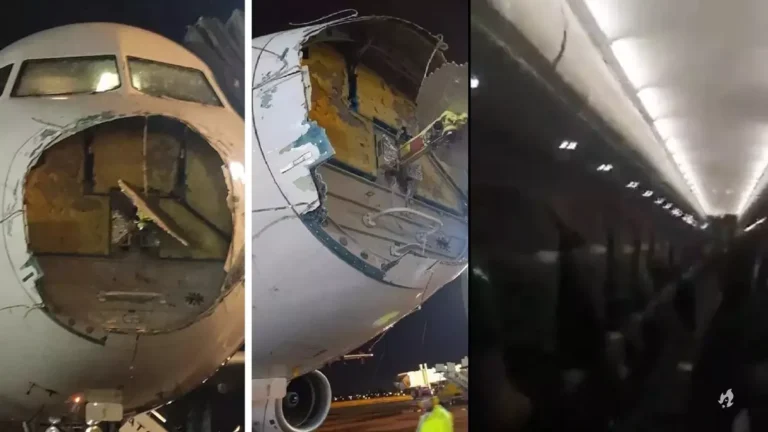 Tempestade de granizo danifica avião e desespera passageiros