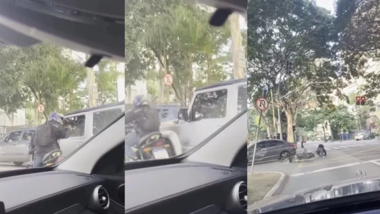 Vídeo: após tentativa de assalto, criminoso é atropelado e preso em SP