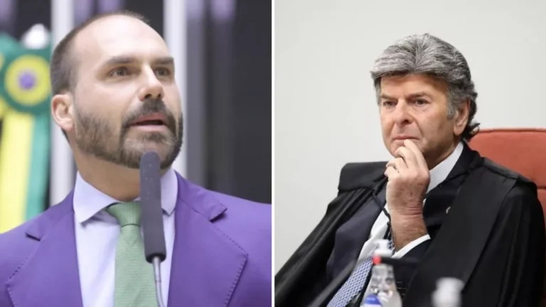 Eduardo Bolsonaro vibra com intervenção de Fux em audiência com Cid
