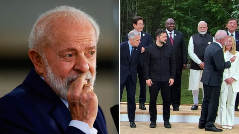 Vídeo: Lula se distrai durante foto do G7 e ganha “esporro” de líderes mundiais