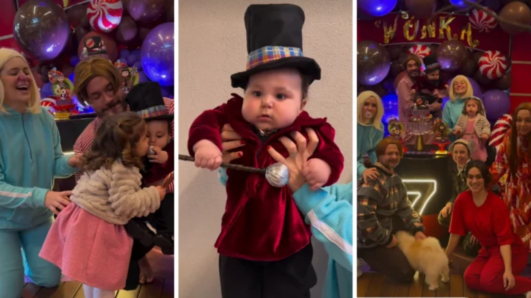 Viih Tube e Eliezer celebram 7 meses de Ravi com festa de “Willy Wonka”