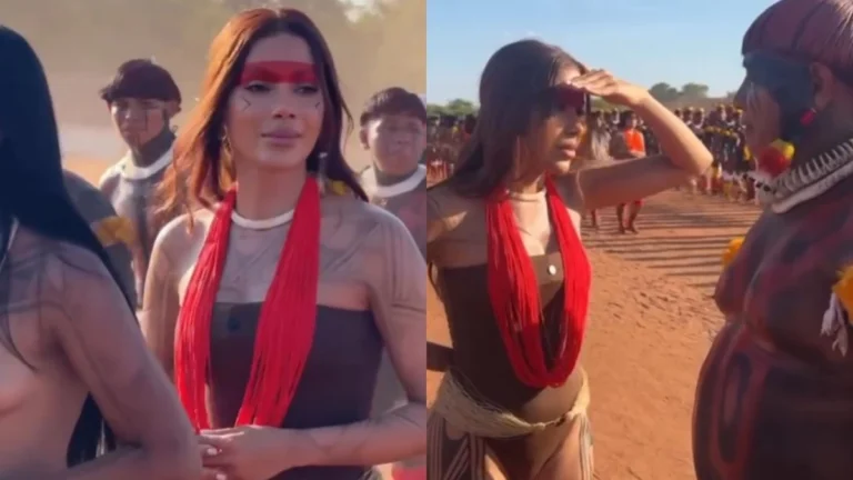 Anitta visita aldeia indígena no Xingu e ganha pinturas tradicionais; veja