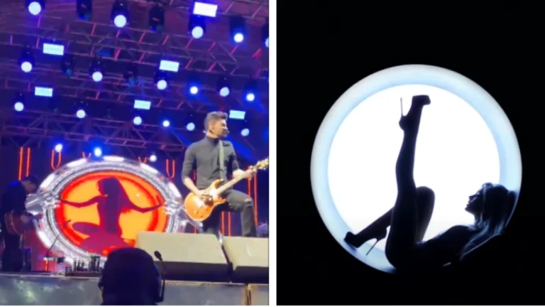 Dupla sertaneja surpreende ao colocar clipe de Ariana Grande durante show
