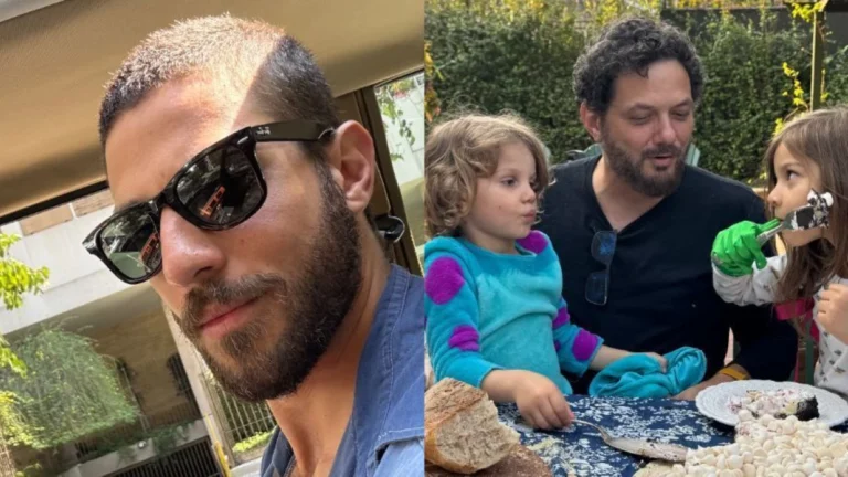 Chay Suede posa com irmãos em foto rara ao celebrar 56 anos do pai