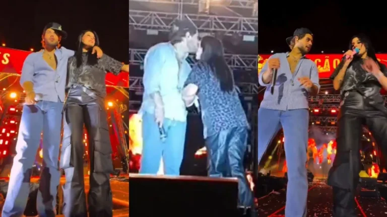 Carinho entre Ana Castela e Zé Felipe chama a atenção em show; assista