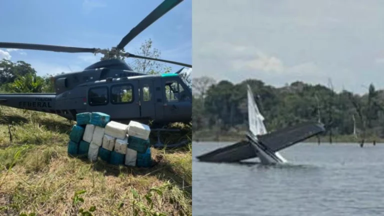 Piloto joga avião da Venezuela com 380 kg de maconha em represa no AM