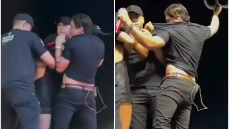 Fã invade palco e dá mordida em Natanzinho Lima; assista