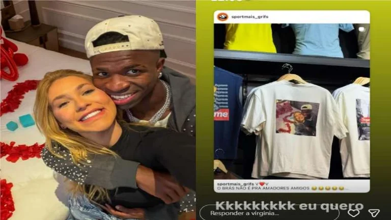 Pedido de namoro de Virginia e Vini Jr. vira camiseta e viraliza nas redes