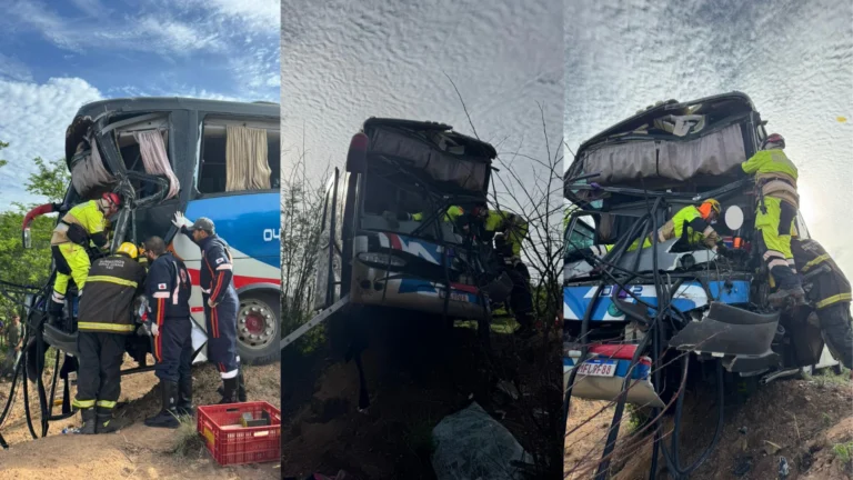 Grave acidente entre dois ônibus deixa vítima presas às ferragens em MG