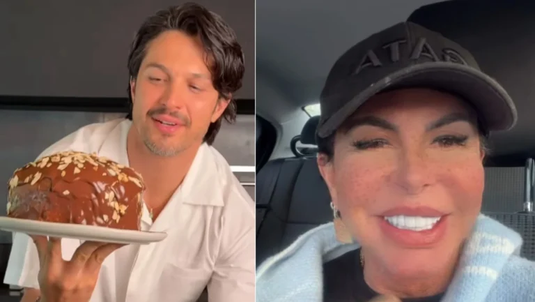Romulo Estrela faz receita de Natal de Gretchen e cantora reage