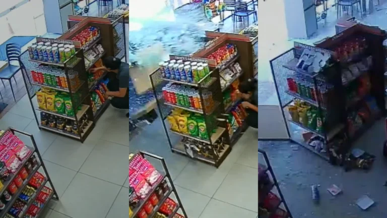 Vídeo: Motorista perde controle de carro e destrói loja de posto em SP