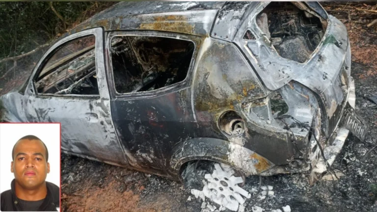 Carro de PM desaparecido foi encontrado carbonizado em Itapecerica da Serra