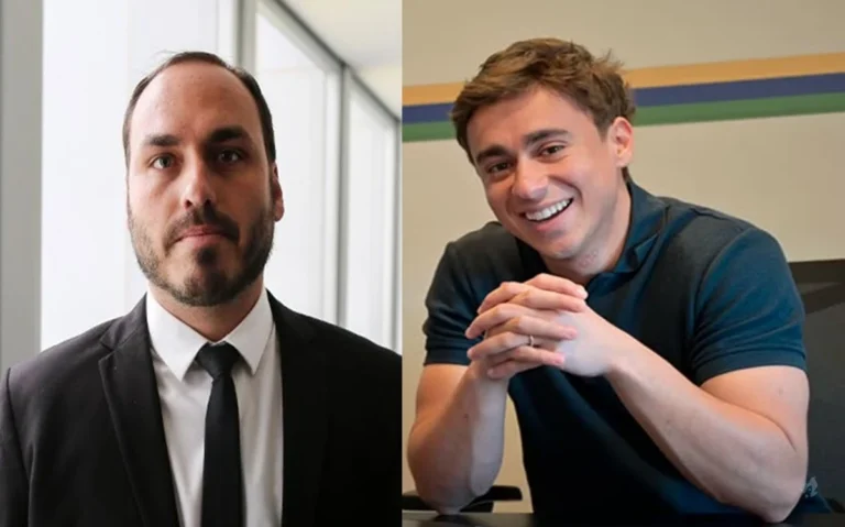 Nikolas Ferreira e Eduardo Bolsonaro divulgam foto polêmica de Maduro preso