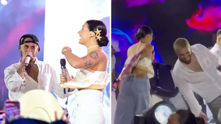 Ana Castela e Zé Felipe se divertem juntos em show de Hugo & Guilherme