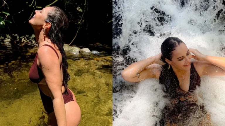 Paolla Oliveira posa de maiô em cachoeira: “Para energizar”