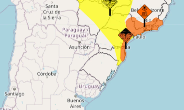 Tempestades com granizo e ventos de até 100 km/h devem atingir o Sul