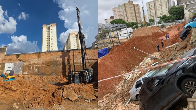 Vídeo: Muro desaba em prédio da Mooca (SP) e danifica veículos na garagem