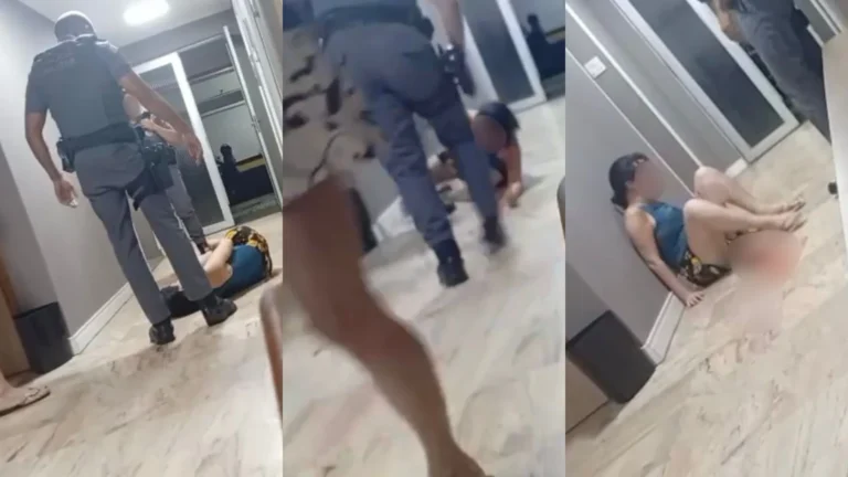 PM filmado chutando o rosto de mulher caída é afastado das ruas em SP