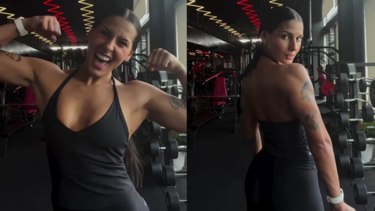 Ana Castela exibe braços e costas musculosos na academia; veja