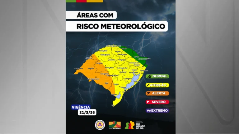 Frente fria e chuvas se aproximam durante fim de semana no RS