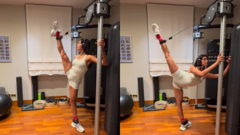 Ex-BBB Alane Dias faz treino ao estilo balé na academia e surpreende; veja