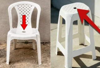 Você pode estar usando a cadeira de plástico do jeito errado; entenda a função do buraco