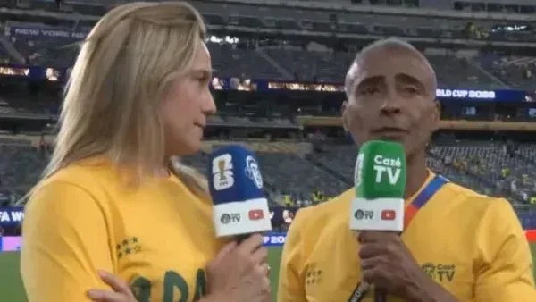 Romário alfineta Fernanda Gentil ao vivo: “Não entende muito de futebol”