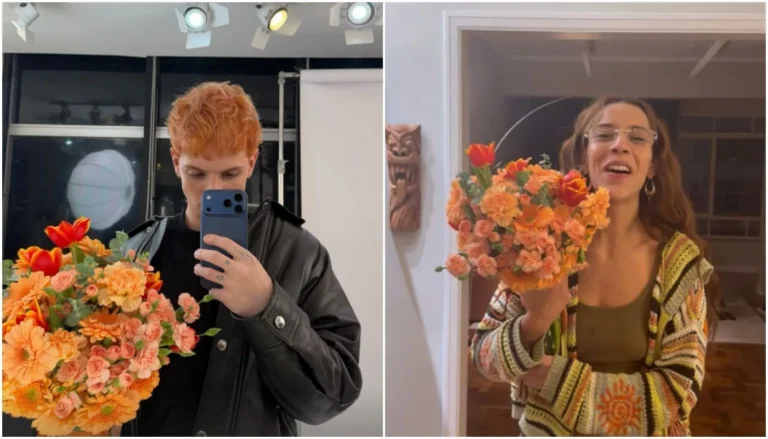 Juliano Floss pinta cabelo de ruivo e mostra reação de Marina Sena