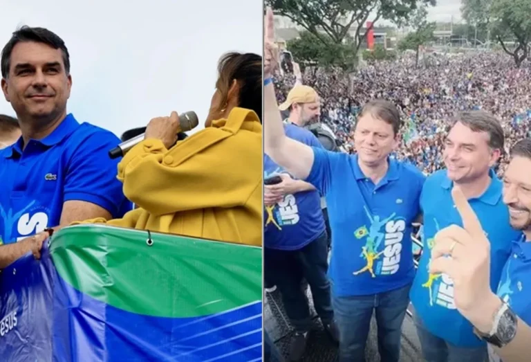 Na Marcha para Jesus, Flávio Bolsonaro manda recado forte e fala em expulsão do mal do governo
