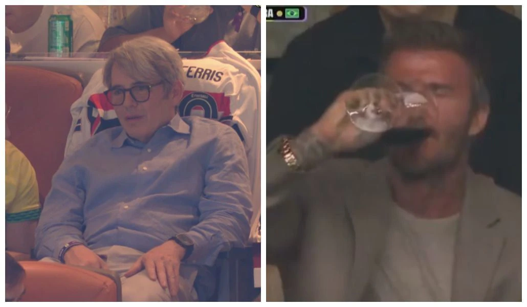 Matthew Broderick e David Beckham assistem a jogo do Brasil no estádio