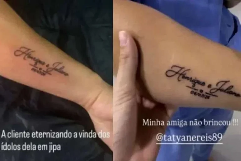 Fã viraliza nas redes após tatuar data de show que foi cancelado por Henrique e Juliano