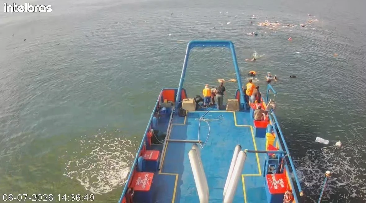 Vídeo registra resgate de passageiros após barco afundar no Paraná