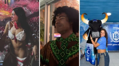 Ex-BBBs Alane, Breno e Gabriela curtem Festival de Parintins; confira