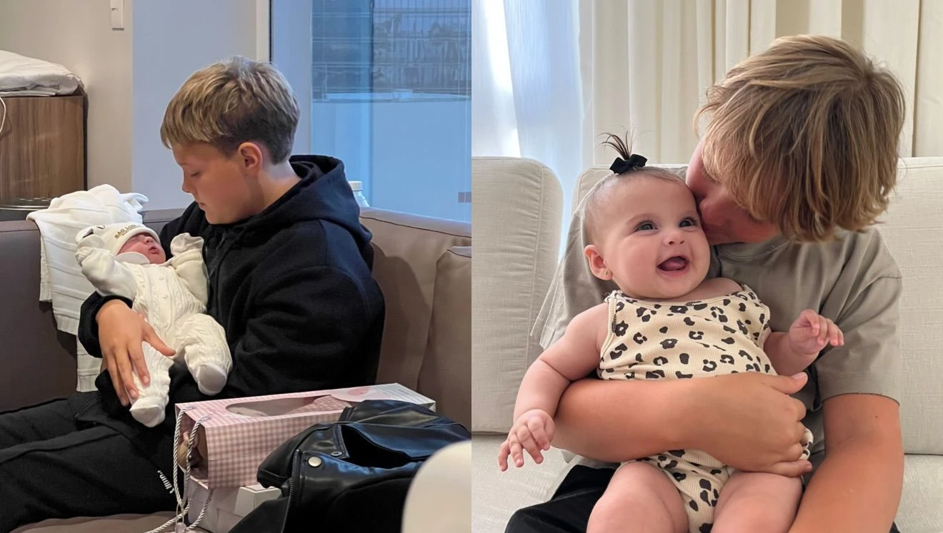 Amanda Kimberlly parabeniza filho de Neymar com fotos dele com Helena