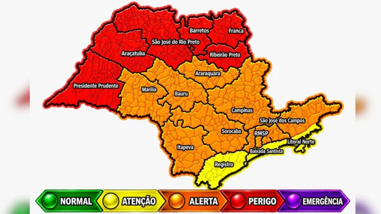 Defesa Civil alerta para onda de calor e risco de incêndio florestal em SP
