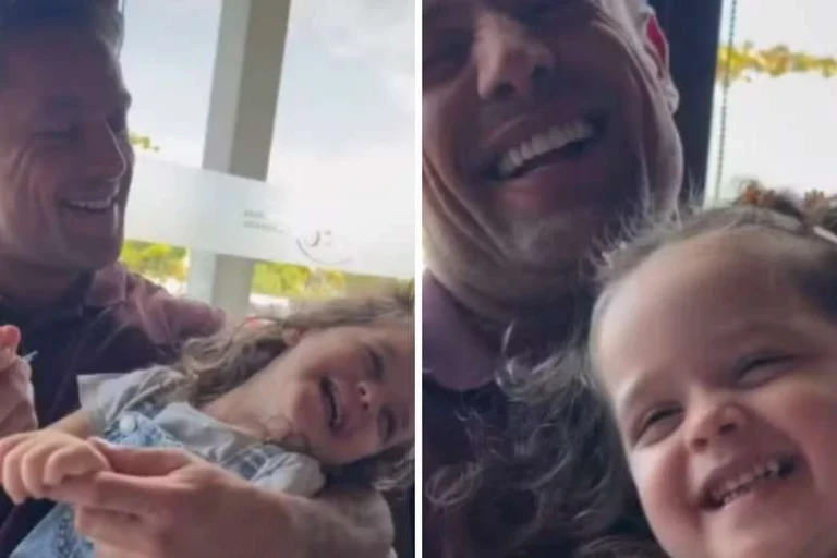 Ex-mulher de Rafael Cardoso mostra ator com a filha após internação clínica: ‘Seu lugar de apoio’