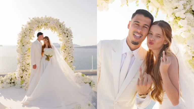 Isabella Rousso, esposa de Gabriel Martinelli, detalha casamento na Grécia